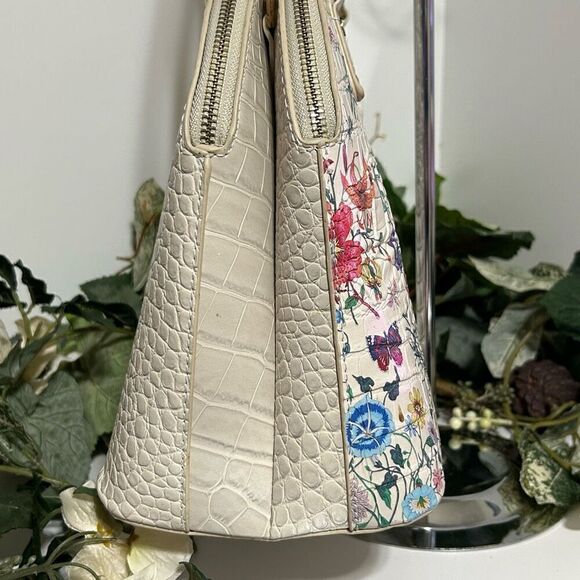 NWOT I M Heart Handbag Women's 15"x 10" Multicolor Floral Vinyl Croc Embossed - Picture 7 of 14